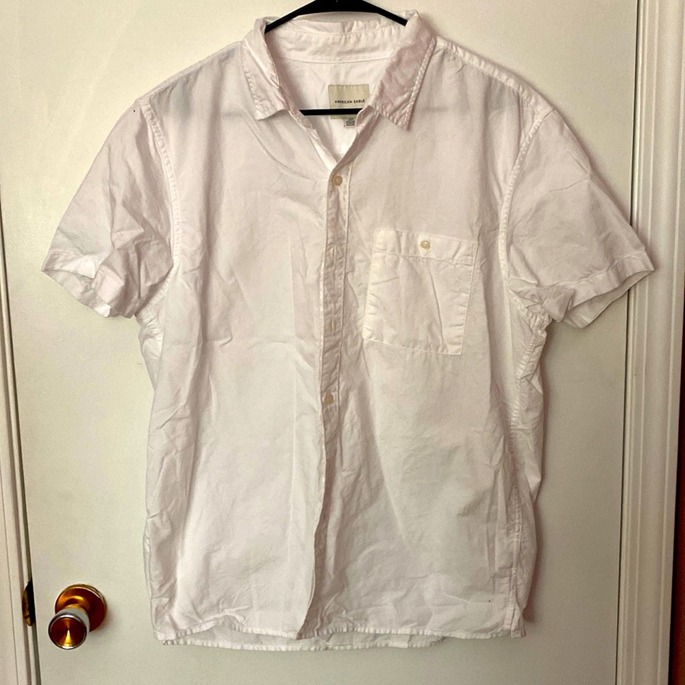 New without tags mens button up. White. American eagle size large